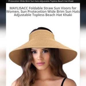 New Maylisacc Foldable/Packable Straw Visor/Hat